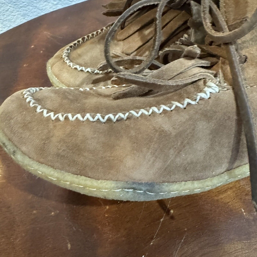 Laidback London Suede Moccasin Boot Womens sz 37 6.5 Tan Brown Anthropologie - Picture 4 of 7